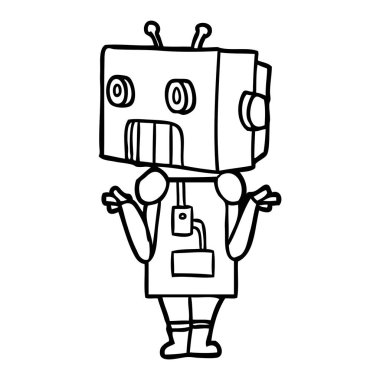 Çizgi film robotunun vektör çizimi