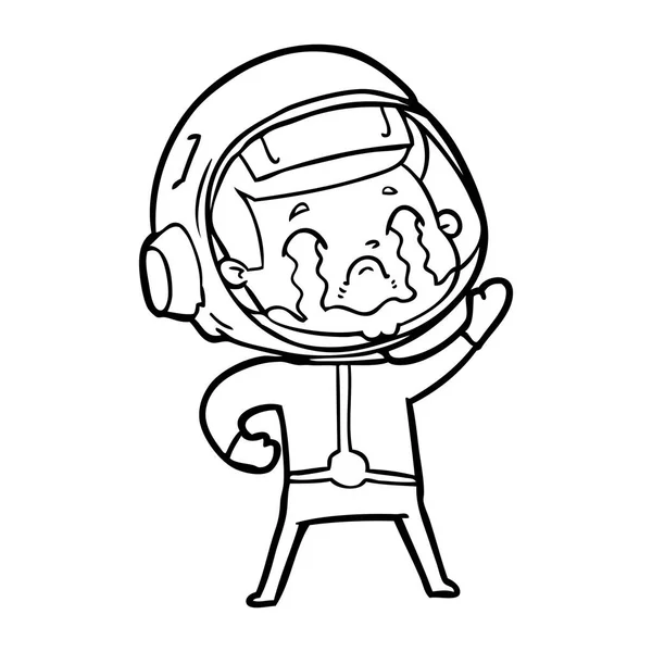 Vektorillustration Tecknad Gråtande Astronaut — Stock vektor