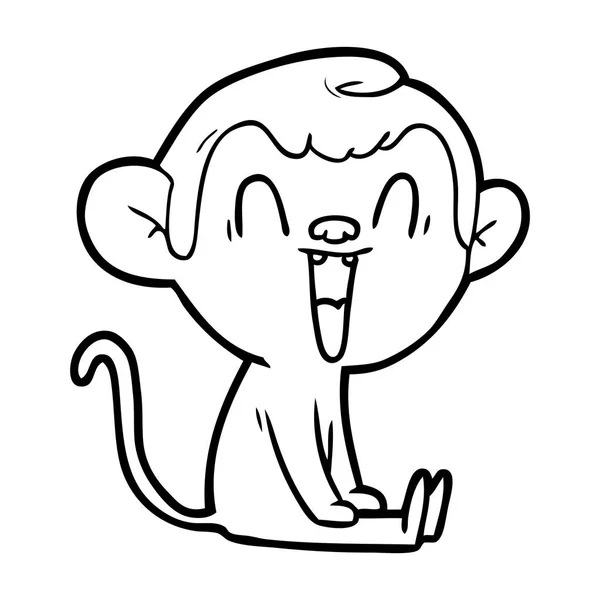 卡通笑猴的矢量图解 — 图库矢量图片