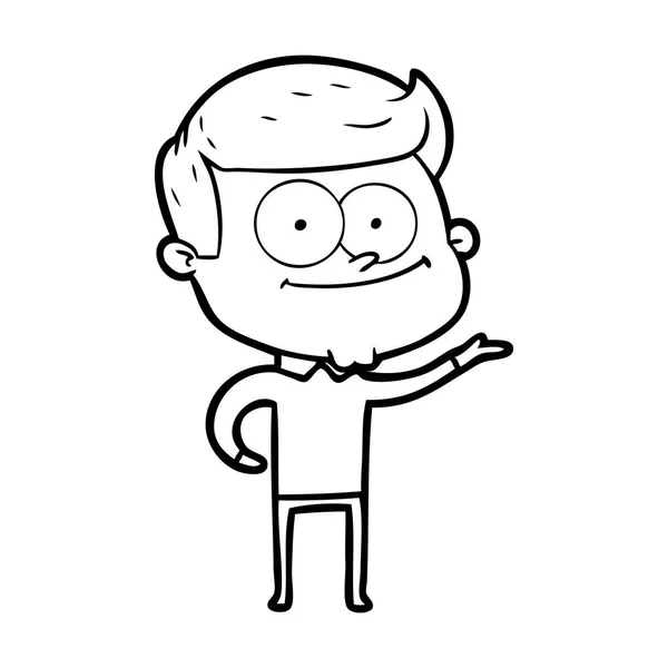 Ilustração Vetorial Desenho Animado Homem Feliz — Vetor de Stock