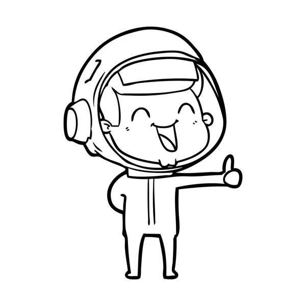 Ilustración Vectorial Del Astronauta Dibujos Animados Feliz — Archivo Imágenes Vectoriales