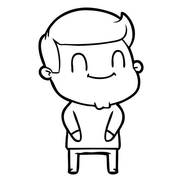 Vector Ilustración Dibujos Animados Hombre Feliz — Vector de stock