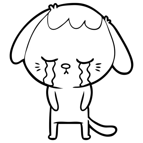 Cute Puppy Crying Cartoon — Stock Vector