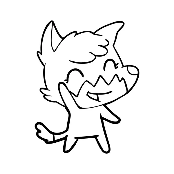 Vektorillustration Des Glücklichen Cartoon Fuchses — Stockvektor
