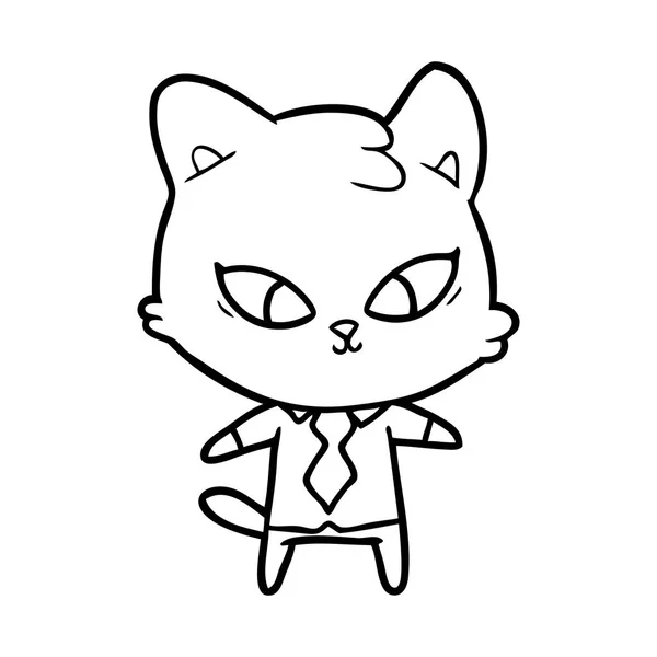 Διανυσματική Απεικόνιση Του Χαριτωμένο Γάτα Κινουμένων Σχεδίων — Διανυσματικό Αρχείο