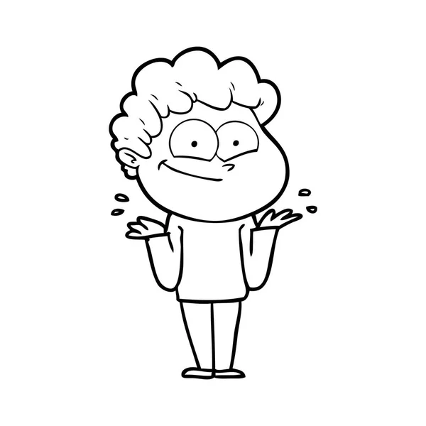 Vector Ilustración Dibujos Animados Hombre Feliz — Vector de stock