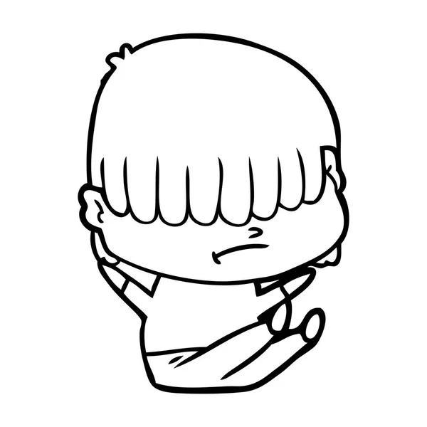 Cartoon Junge Mit Unordentlichem Haar — Stockvektor
