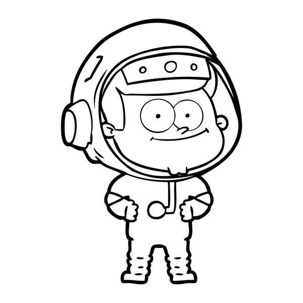 Ilustracja Wektorowa Cartoon Szczęśliwy Astronauta — Wektor stockowy