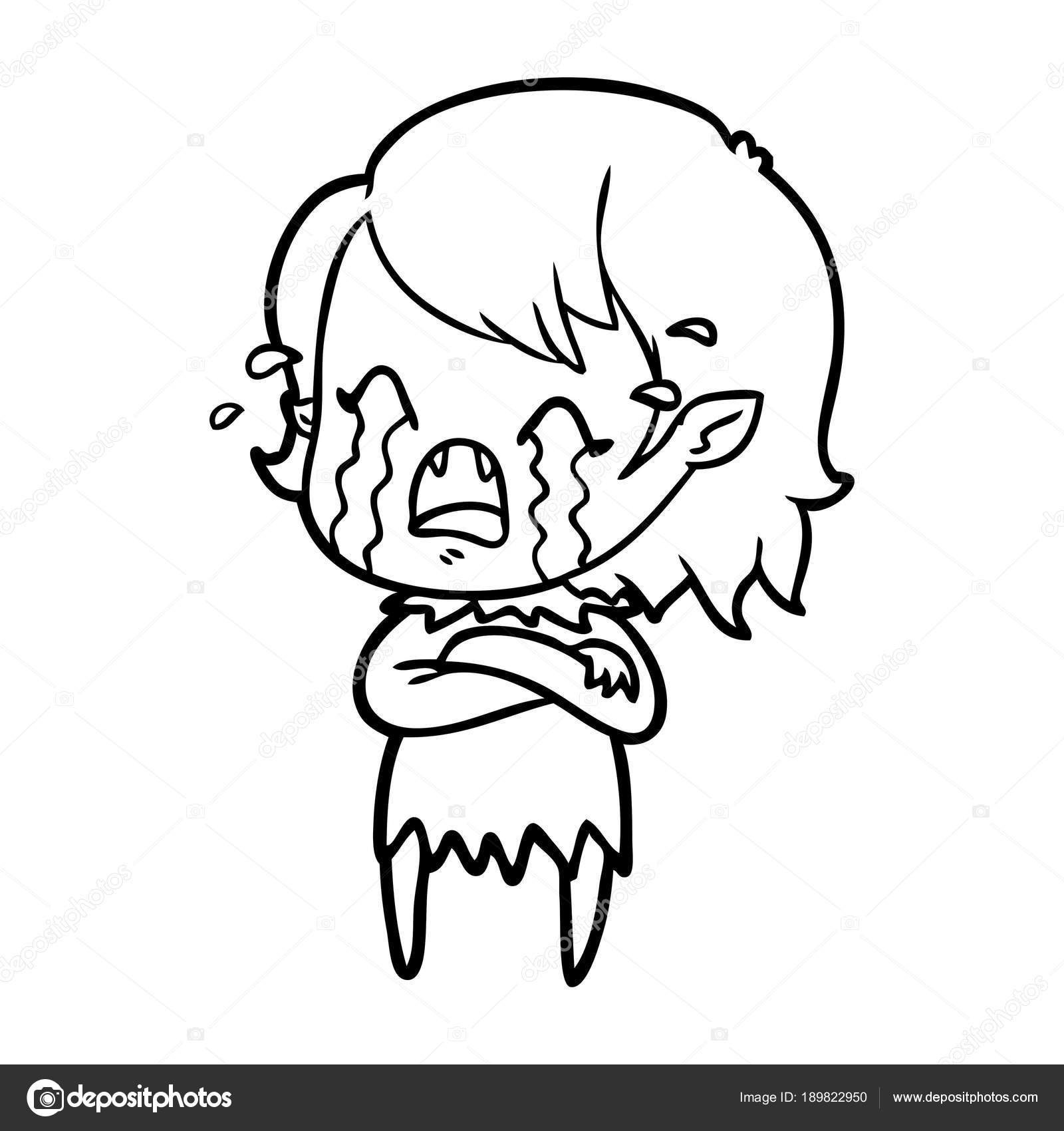 Desenho Animado Chorando Vampiro Menina imagem vetorial de lineartestpilot©  189822950