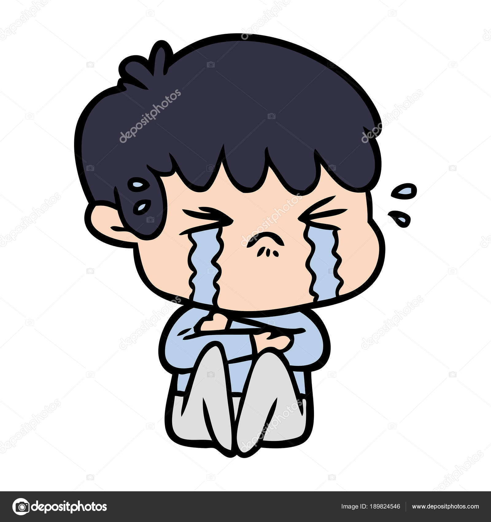 Image vectorielle Illustration Vectorielle Garçon Dessin Animé Pleurer par  ©lineartestpilot - 189824546, image size:1600x1700