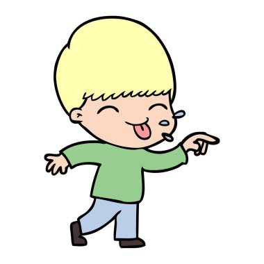 mutlu çizgi film çocuk vektör çizim