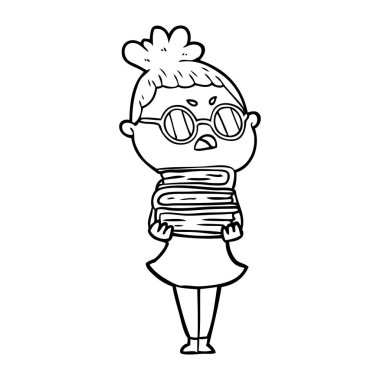 vektör çizim karikatür rahatsız kadın