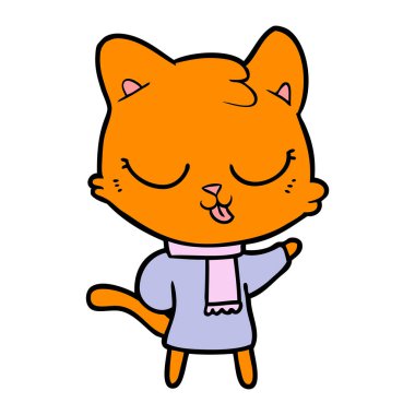 Çizgi film kedisinin vektör çizimi