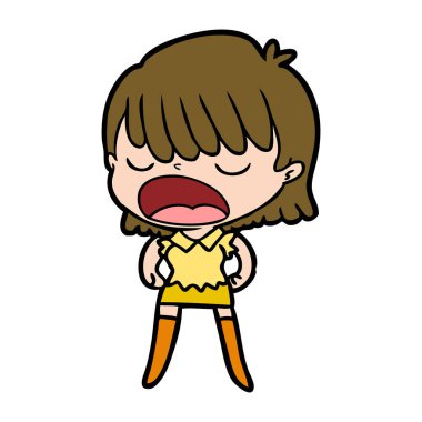  vektör çizim karikatür kadın söz