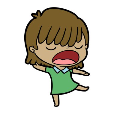  vektör çizim karikatür kadın söz