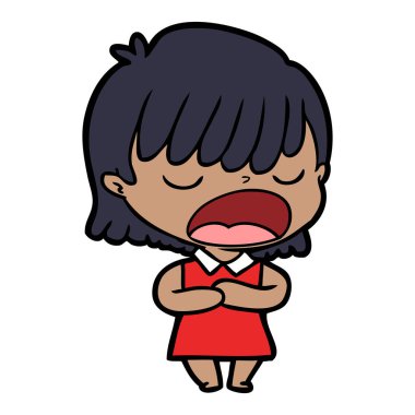  vektör çizim karikatür kadın söz