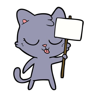 Çizgi film kedisinin vektör çizimi