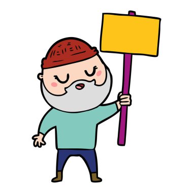 Sakallı çizgi film adamı.