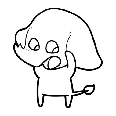 vektör çizim sevimli çizgi fil