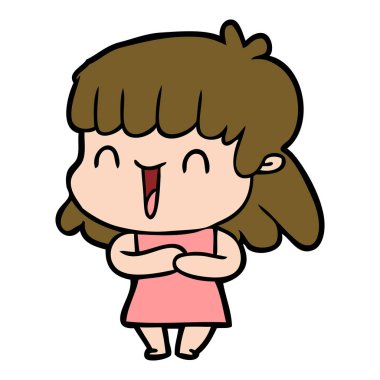 Çizgi filmdeki kadının vektör çizimi