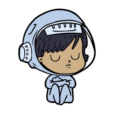 vektör çizim karikatür astronot kadın