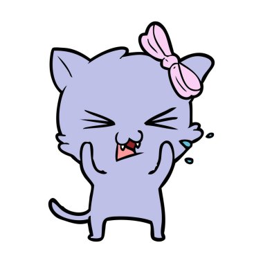 Çizgi film kedisinin vektör çizimi