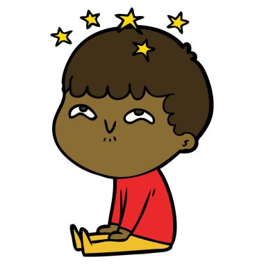 vektör çizim karikatür çocuk hayret