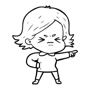 vektör çizim karikatür kızgın kadın