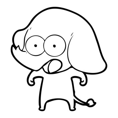 vektör çizim sevimli çizgi fil