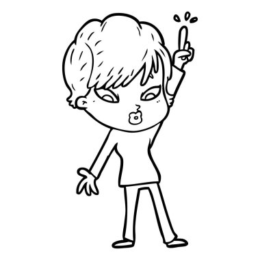 Çizgi filmdeki kadının vektör çizimi