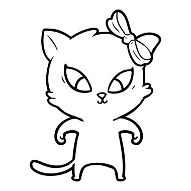 Çizgi film kedisinin vektör çizimi