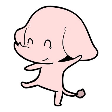 vektör çizim sevimli çizgi fil