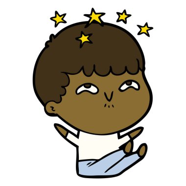 vektör çizim karikatür çocuk hayret