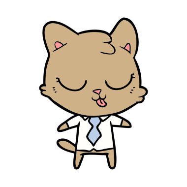 vektör çizim karikatür iş kedi