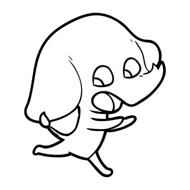 vektör çizim sevimli çizgi fil