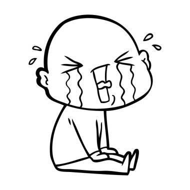 vektör çizim karikatür kel adam