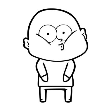 vektör çizim karikatür kel adam