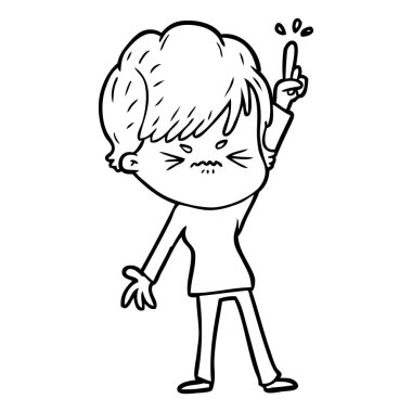 vektör çizim karikatür sinir bozucu kadın