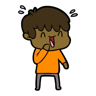  vektör çizim karikatür gülen çocuk