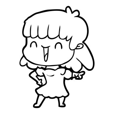 Çizgi filmdeki kadının vektör çizimi