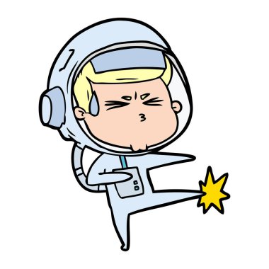 vektör çizim karikatür astronot vurguladı