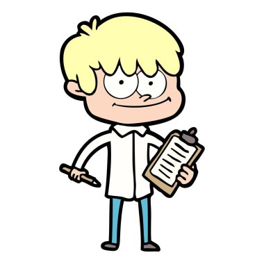 mutlu çizgi film adam vektör çizim