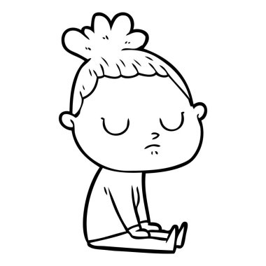 vektör çizim karikatür sakin kadın