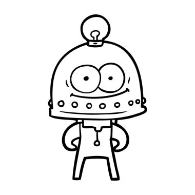 ampul ile mutlu karton robot