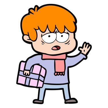 vektör çizim karikatür evlat yorgun