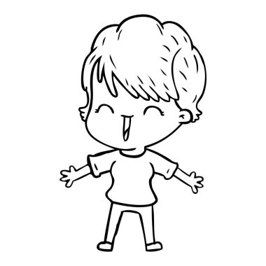  vektör çizim karikatür komik kadın