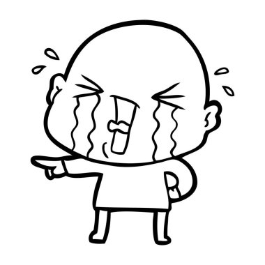 vektör çizim karikatür kel adam