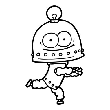 ampul ile mutlu karton robot