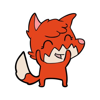 mutlu karikatür fox vektör çizim