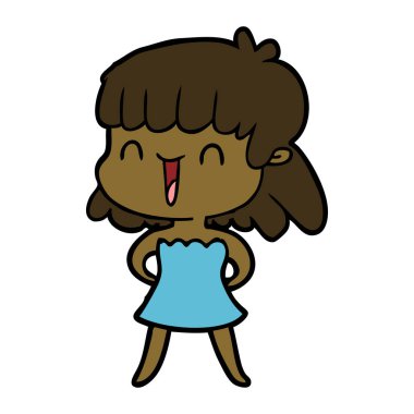 Çizgi filmdeki kadının vektör çizimi